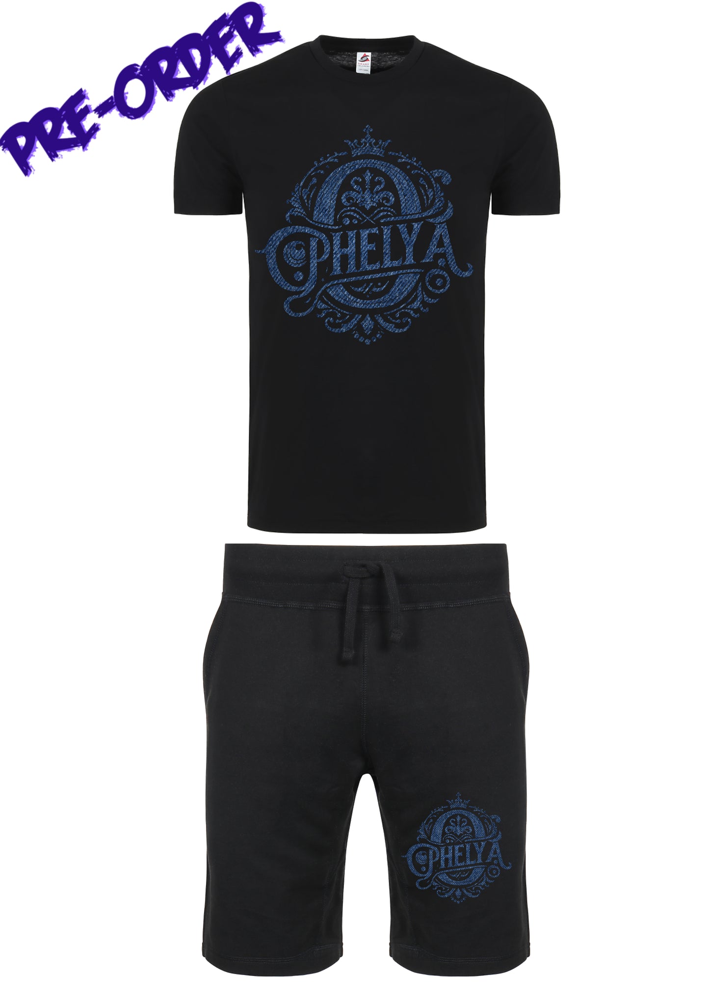 Ophelya Black & Denim 2 Piece Short Set