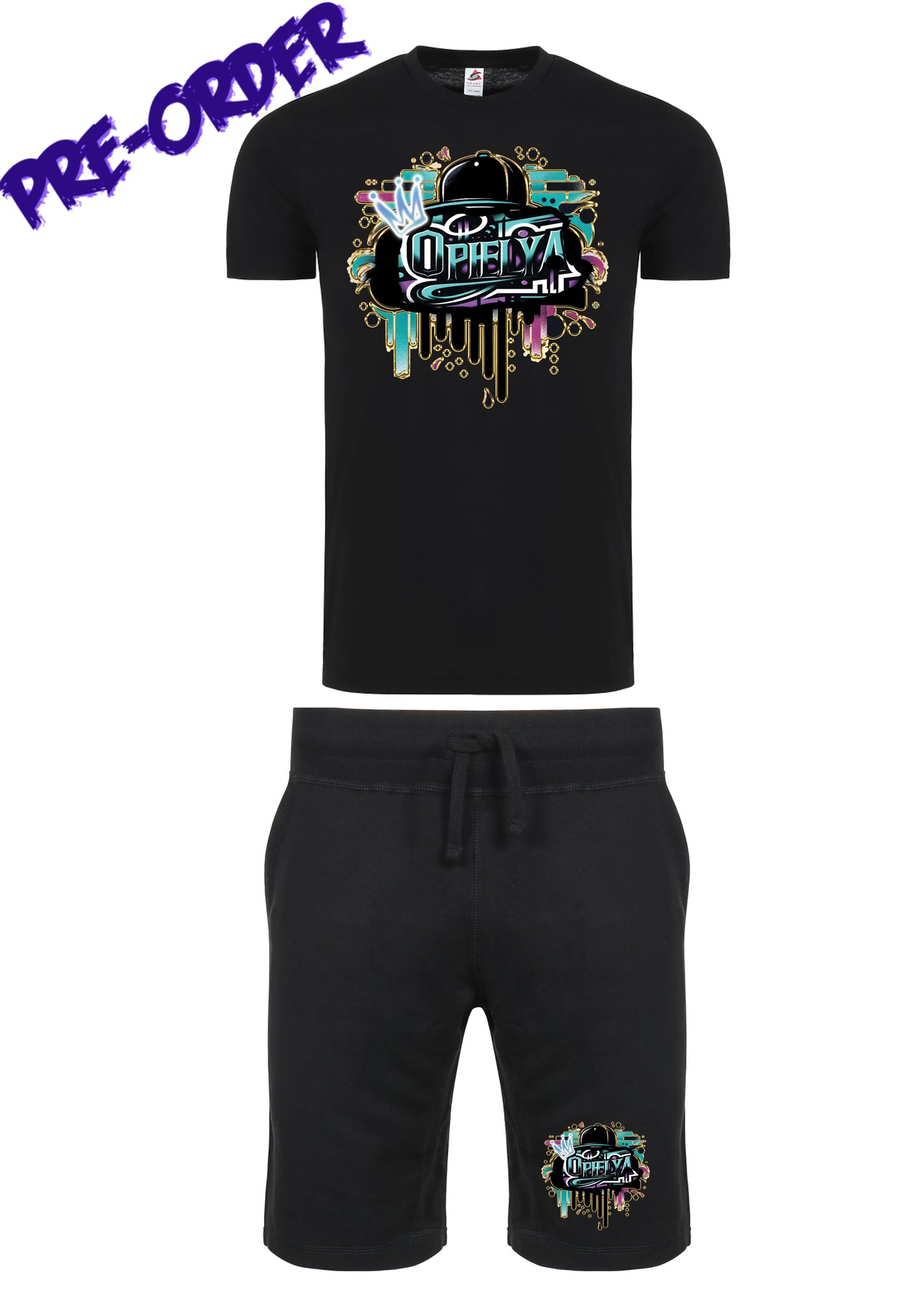 Ophelya Black Hat 2 Piece Short Set