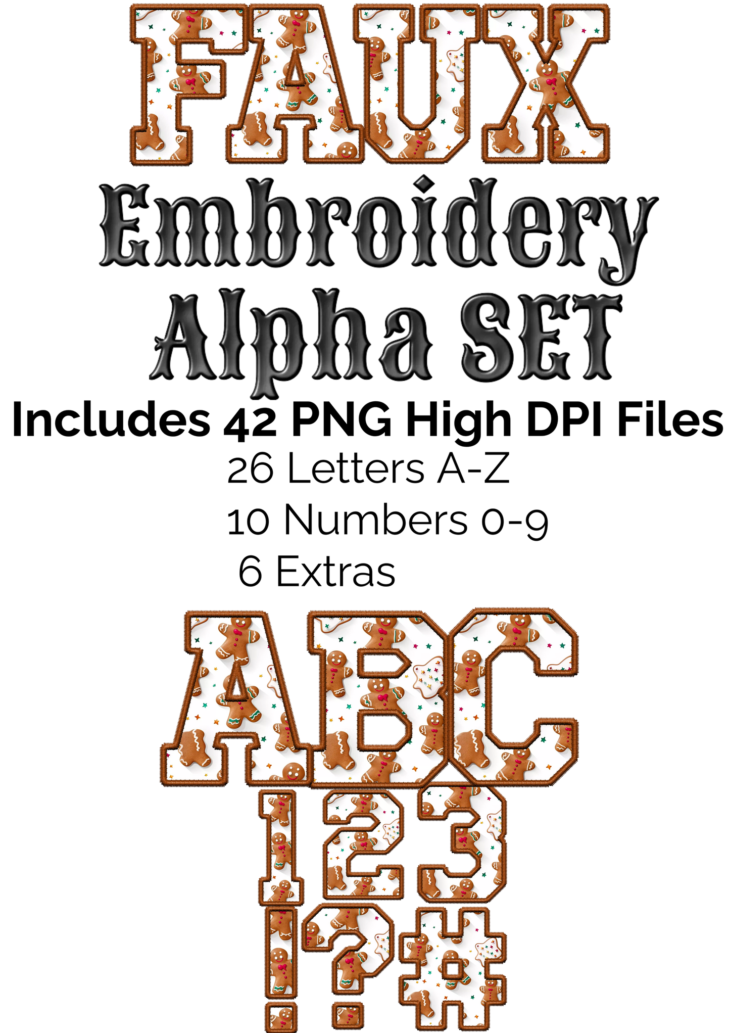 Bundle of All Current & Future Faux Embroidery Alpha Sets