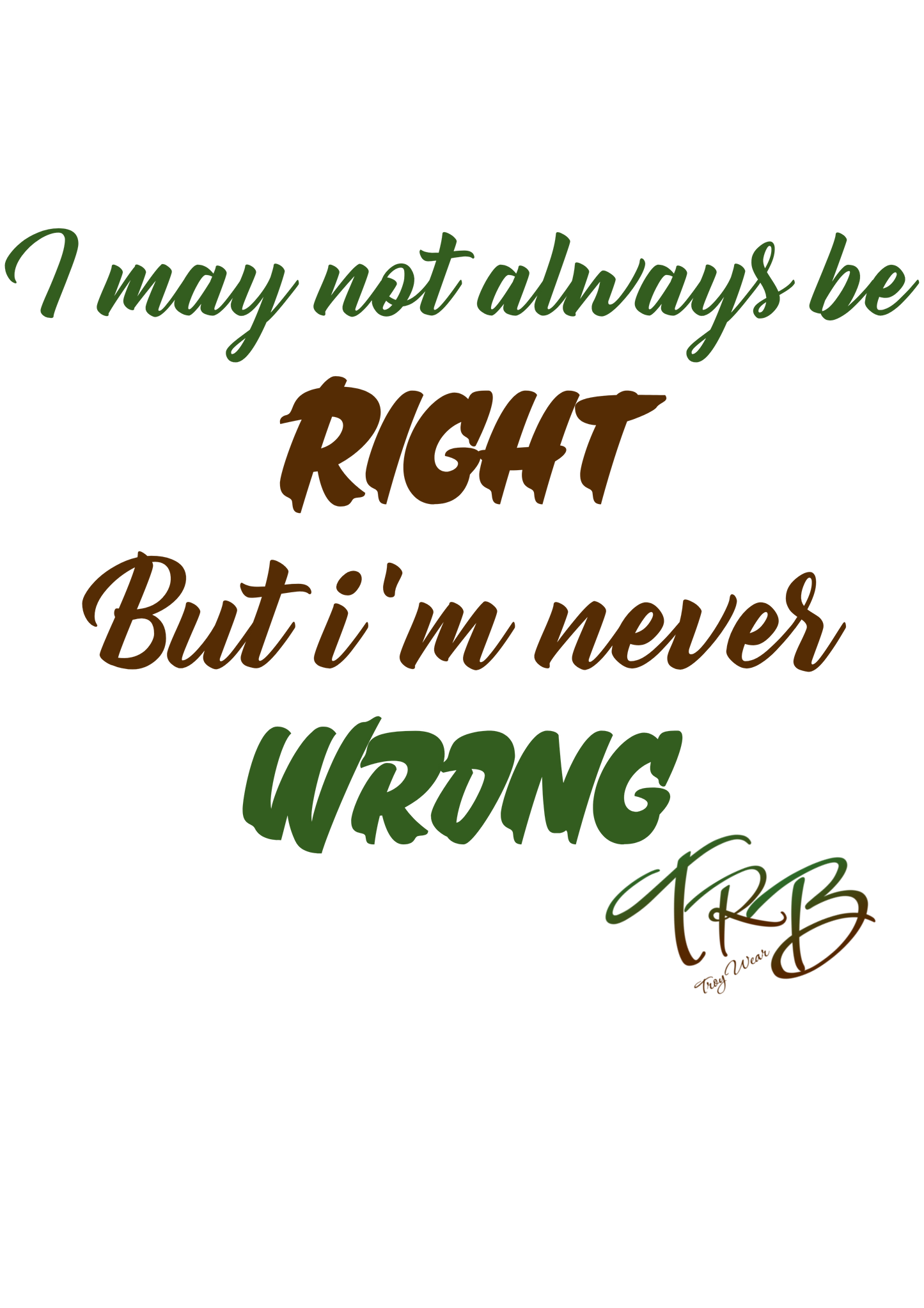 I'm Not Always Right But I'm Never Wrong