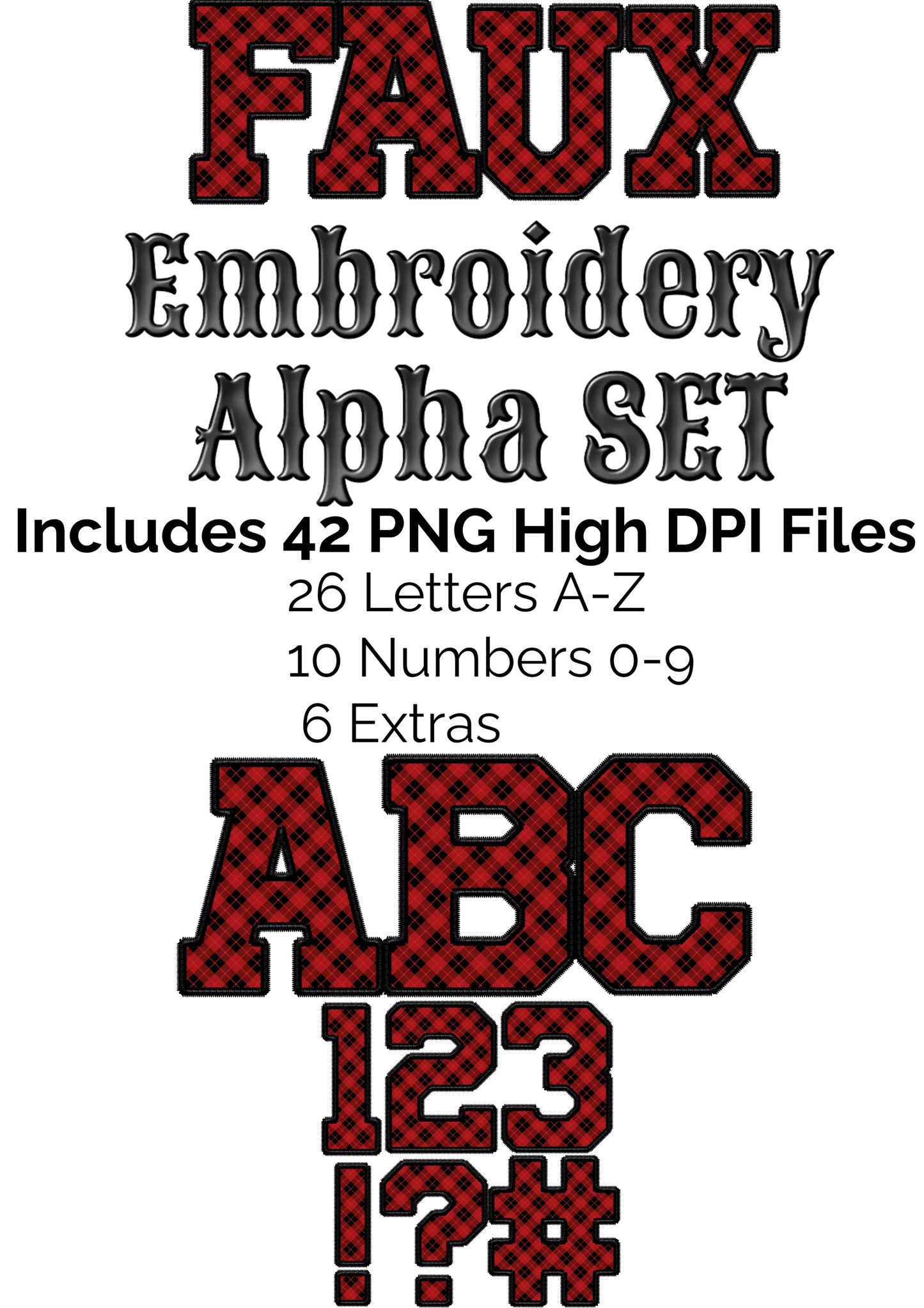 Bundle of All Current & Future Faux Embroidery Alpha Sets