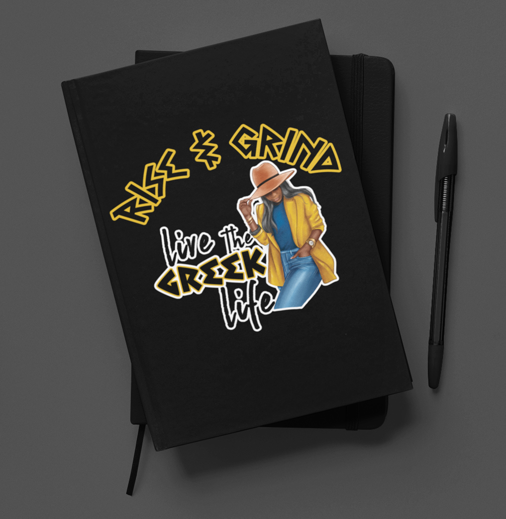 Rise and Grind Greek Yellow and Blue Journal/Pen Set