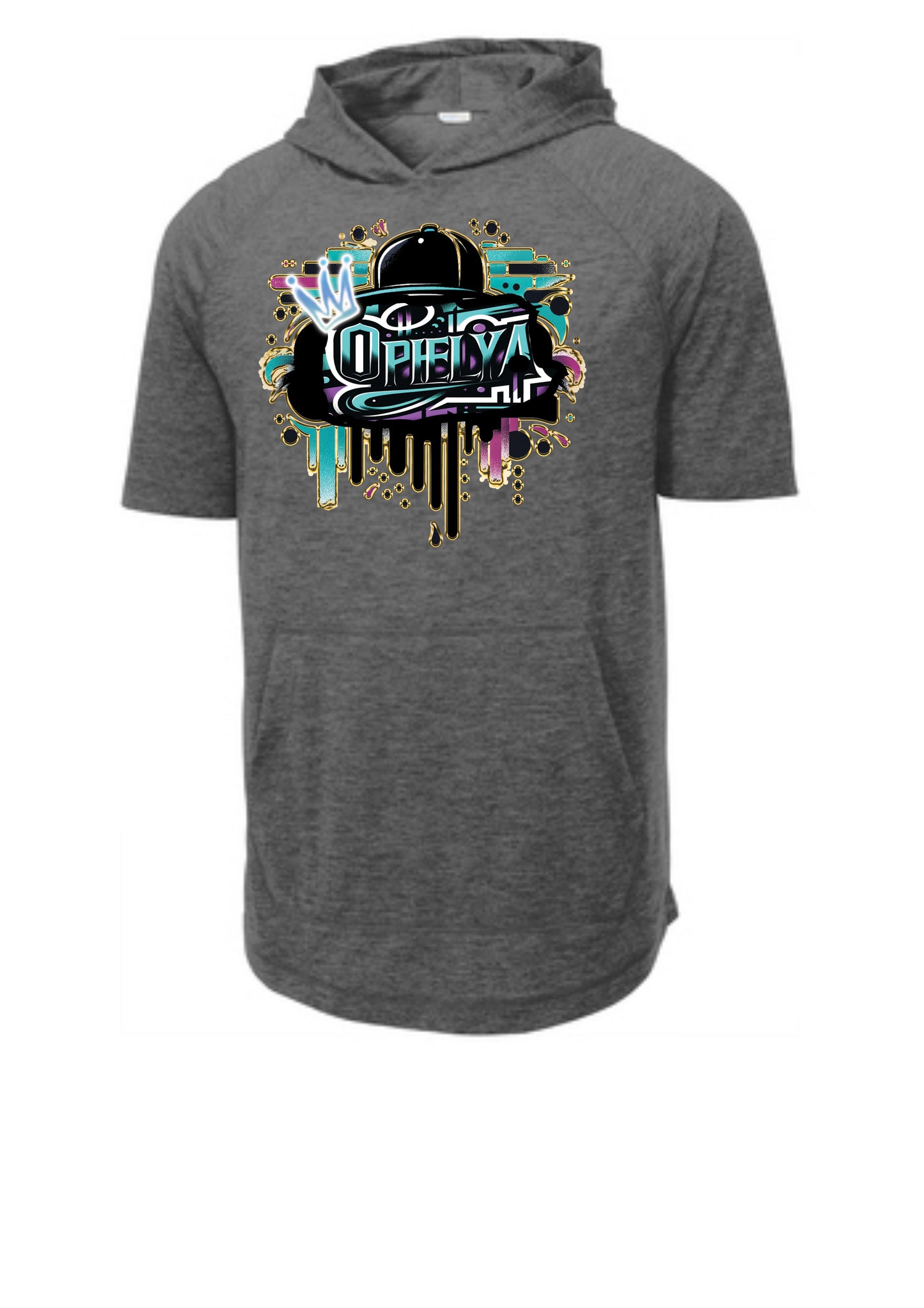 Ophelya Hat Dark Grey Heather Short Sleeve Hoodie