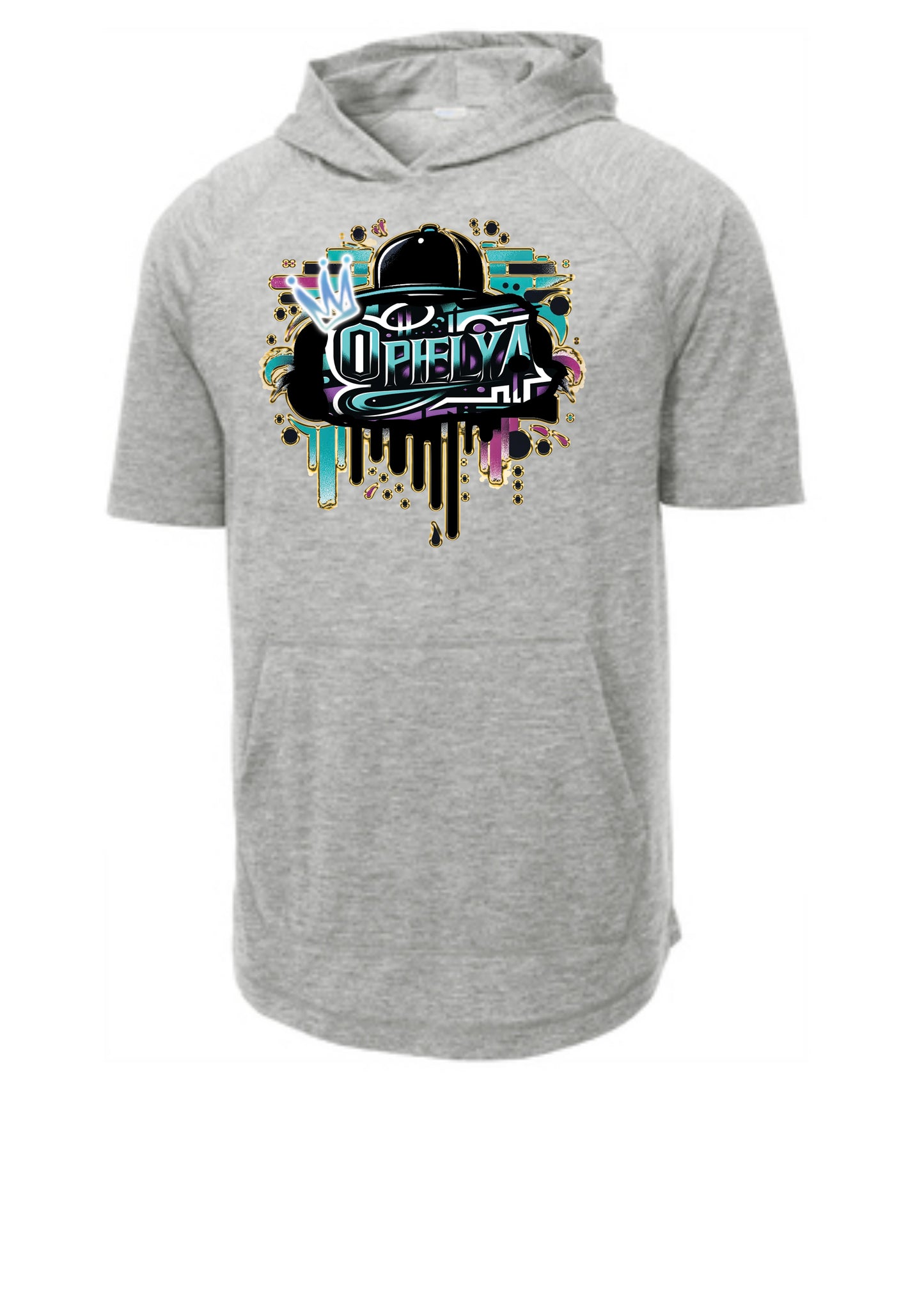 Ophelya Hat Lite Grey Heather Short Sleeve Hoodie