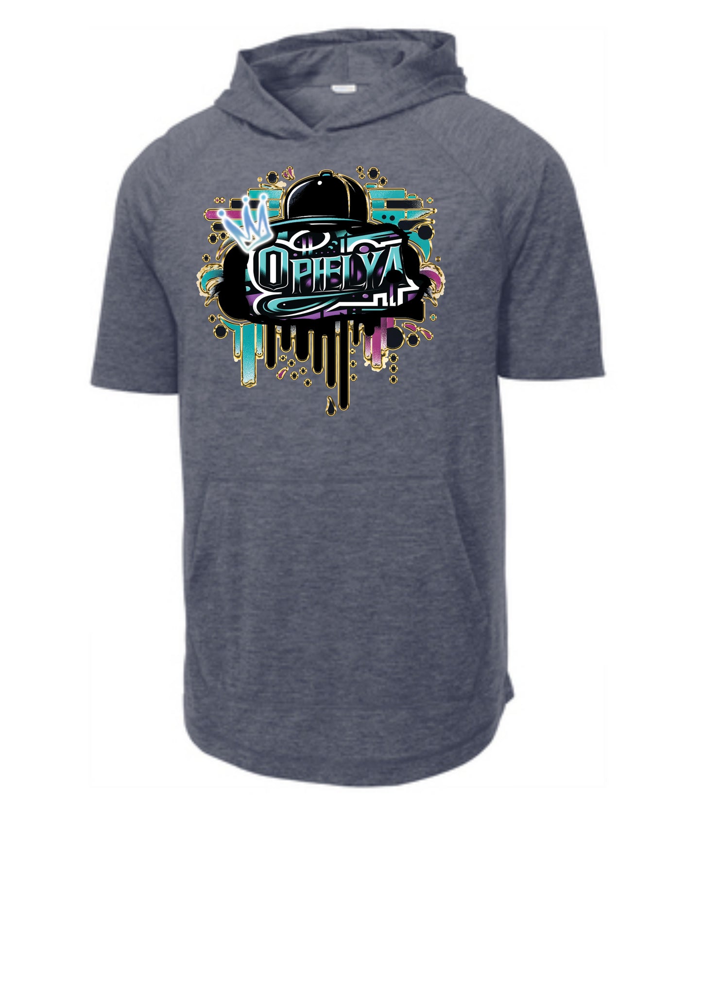 Ophelya Hat Navy Heather Short Sleeve Hoodie