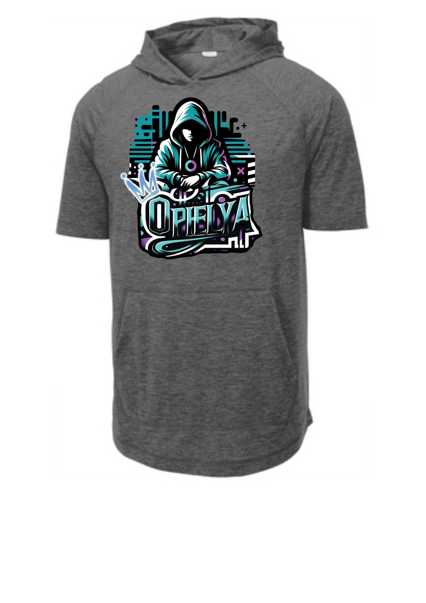 Ophelya Hoodie Dark Grey Heather Short Sleeve Hoodie