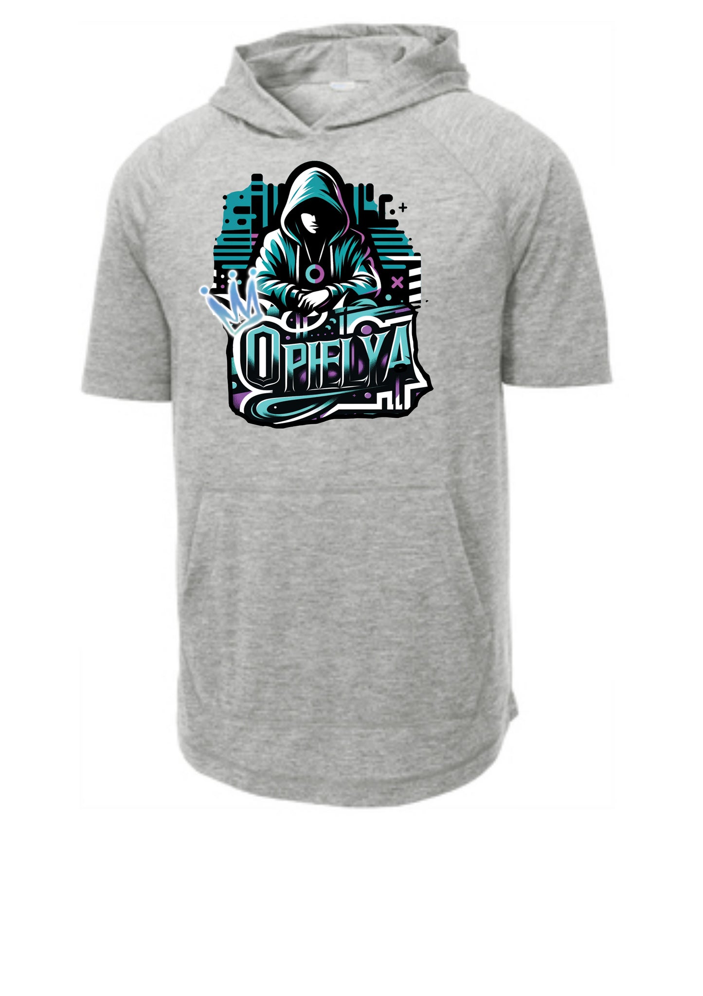 Ophelya Hoodie Lite Grey Heather Short Sleeve Hoodie