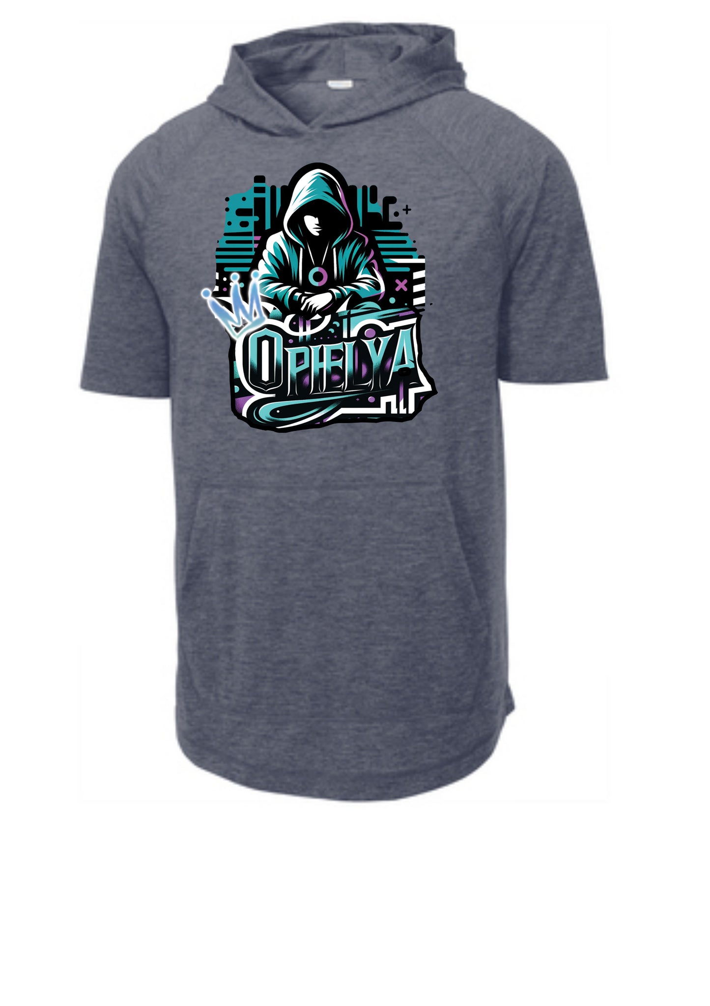 Ophelya Hoodie Navy Heather Short Sleeve Hoodie