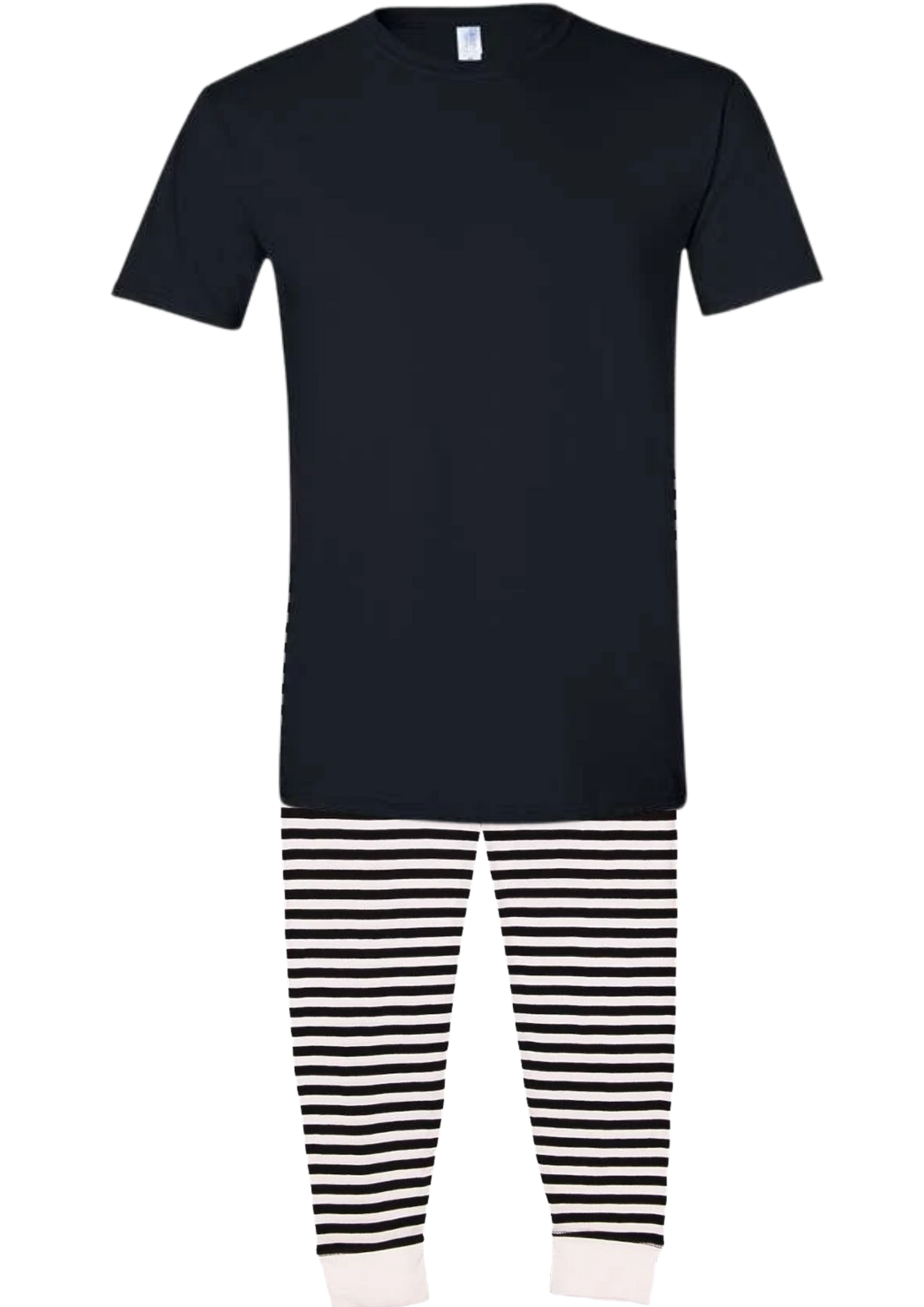 Adult Pajama Set - Black & White Stripe