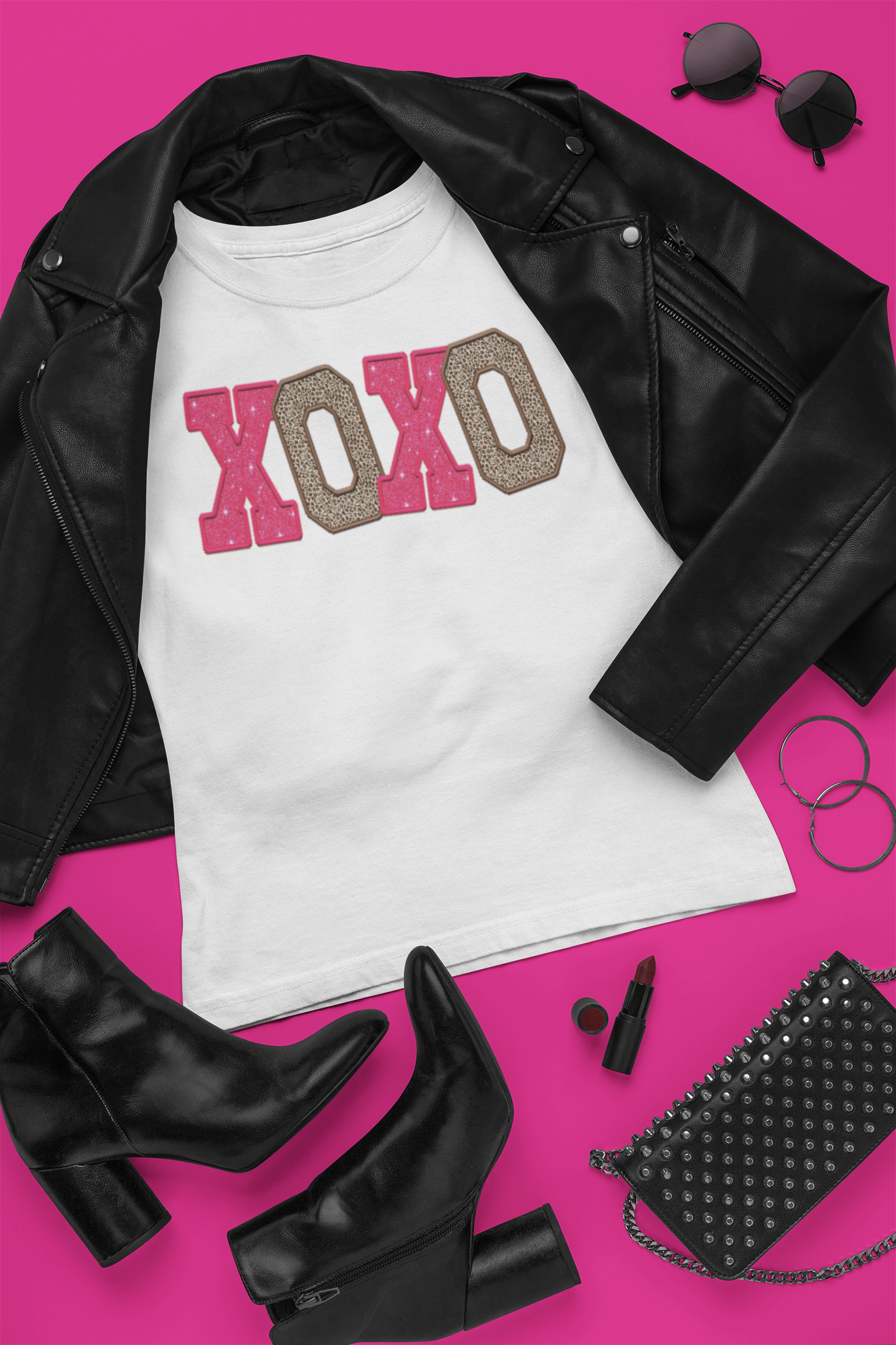 XOXO Pink Sparkle & Cheetah