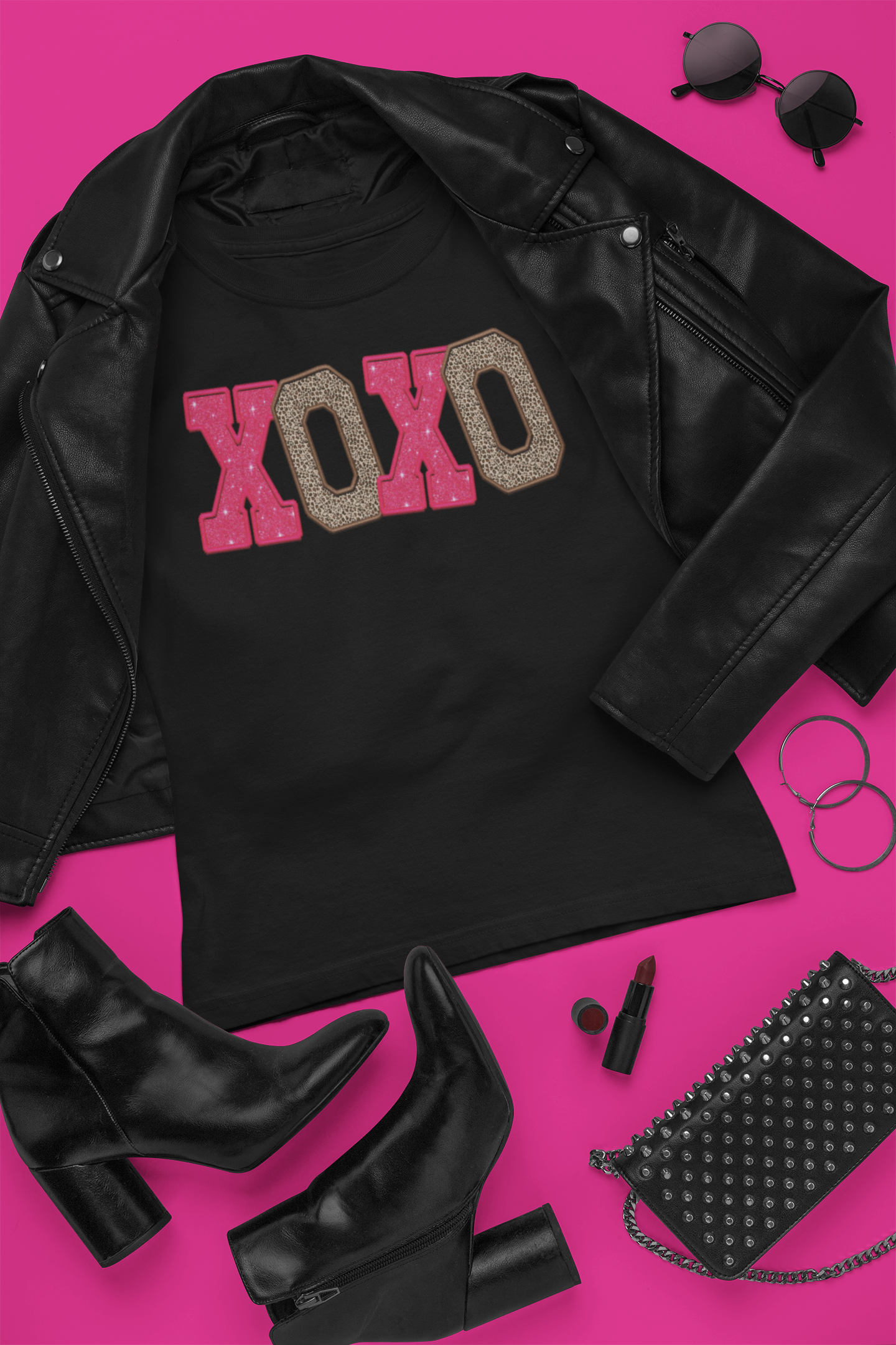 XOXO Pink Sparkle & Cheetah