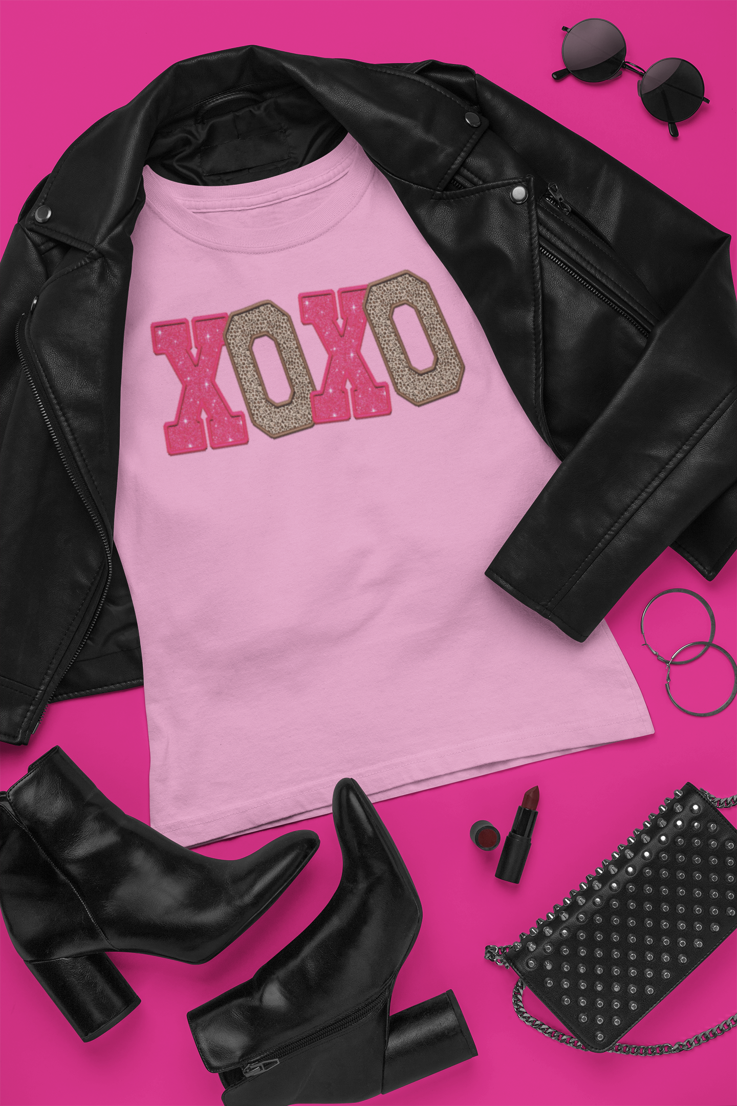 XOXO Pink Sparkle & Cheetah