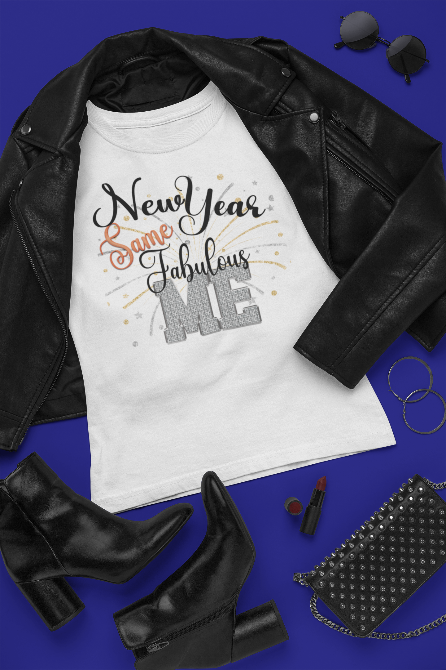 New Year Same Fabulous Me Black and Peach