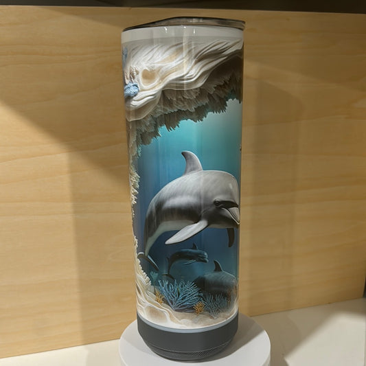 Dolphin 20oz Waterproof Speaker Tumbler