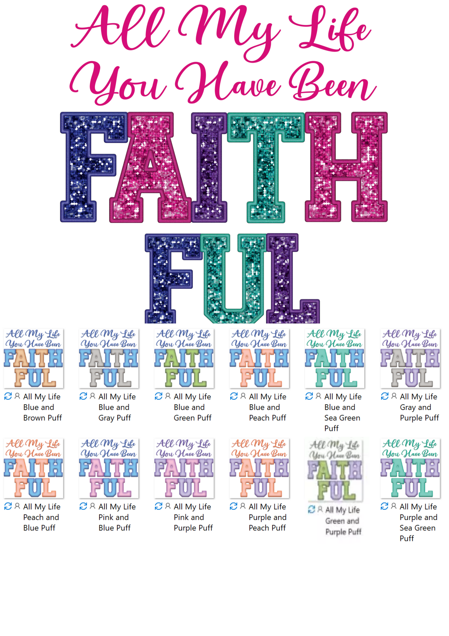 All My Life You Have Been Faithful Puff Bundle - Digital File Only