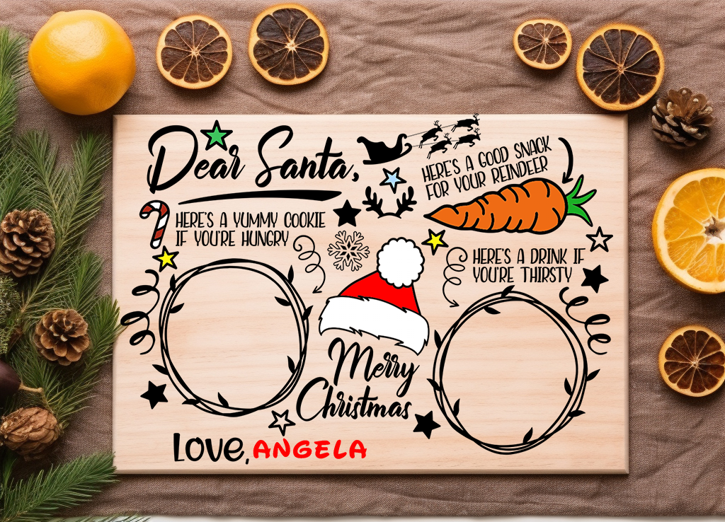 Dear Santa Merry Christmas Tray - UV DTF