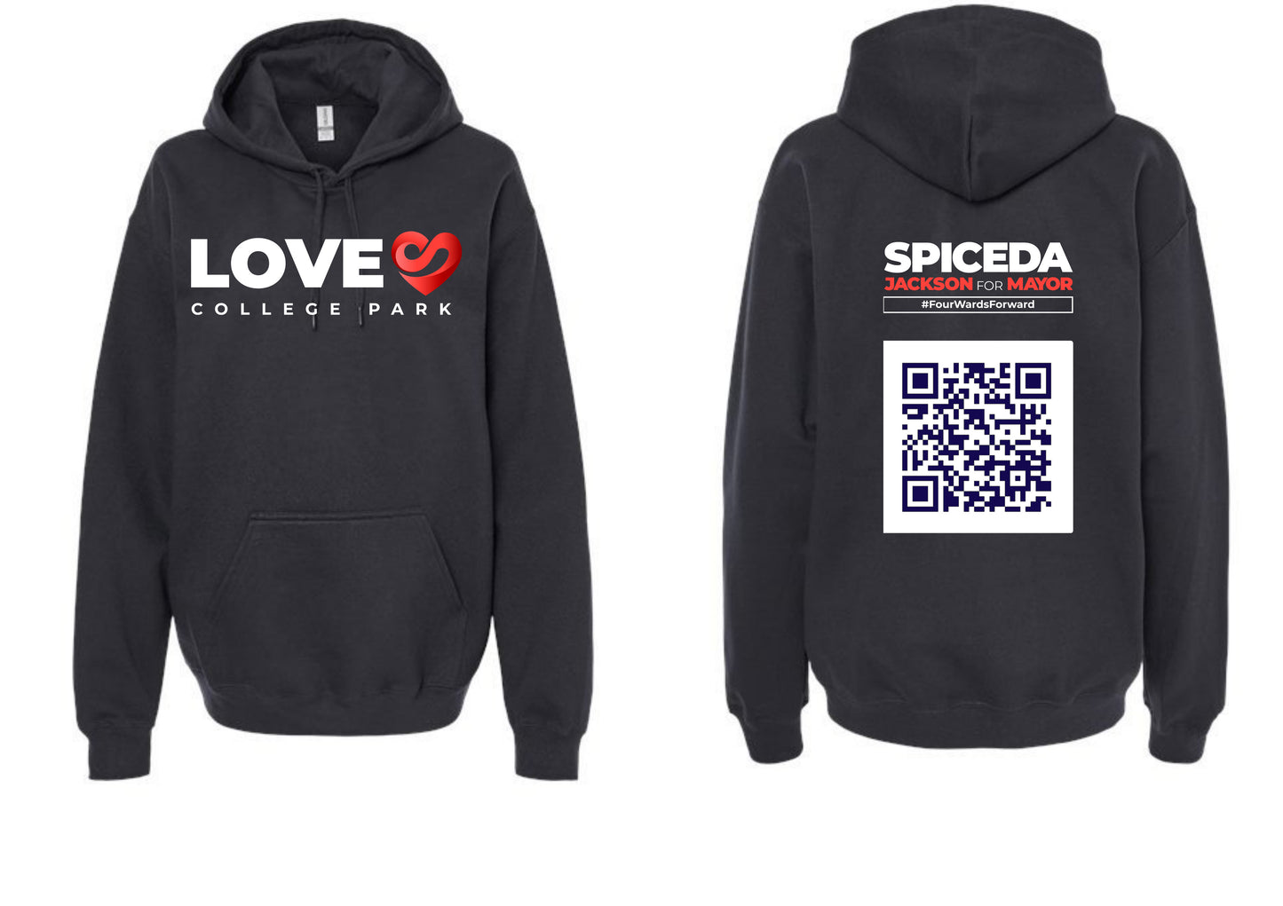 Love College Park Black Hoodie