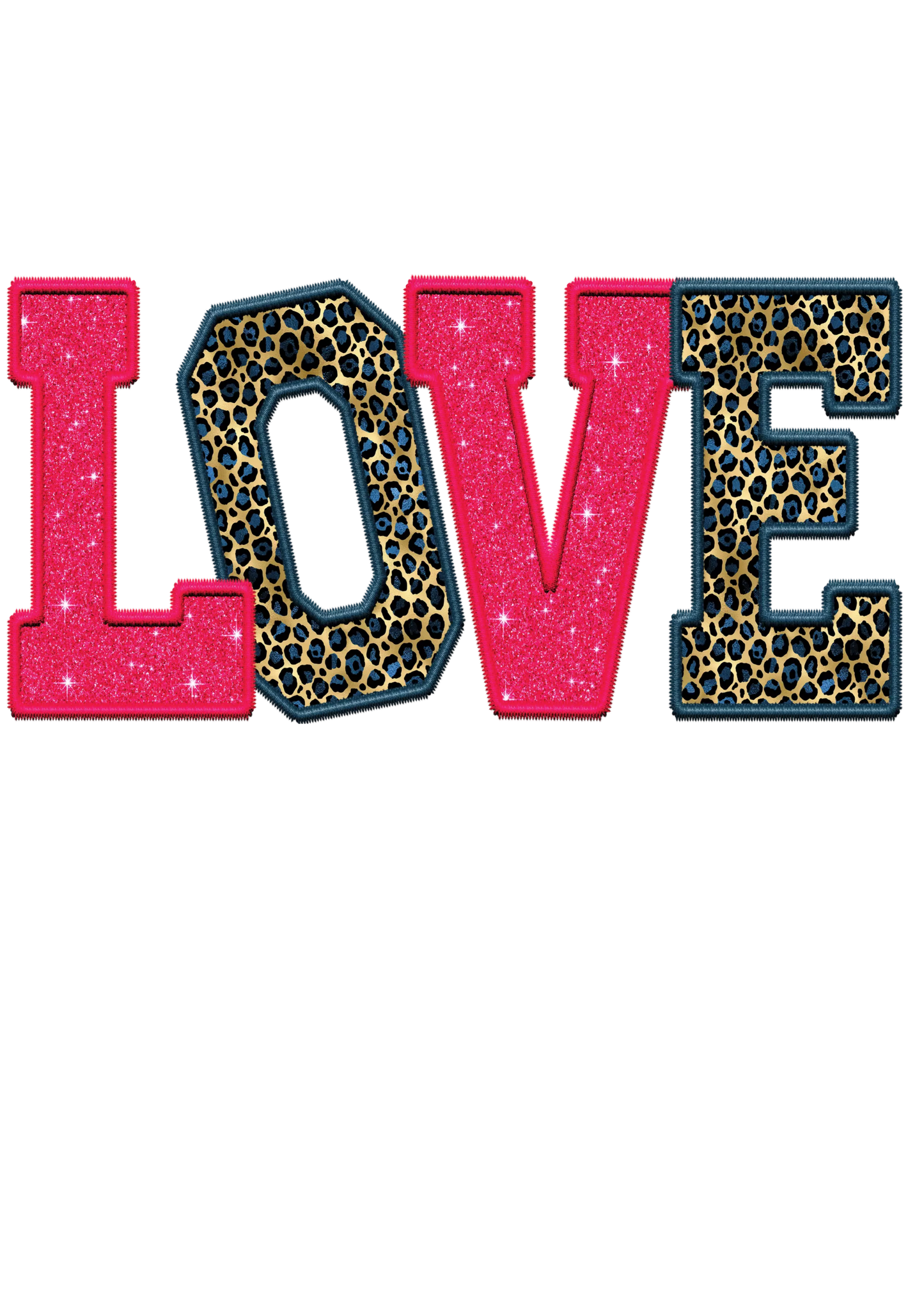 Love Pink Sparkle & Blue Cheetah