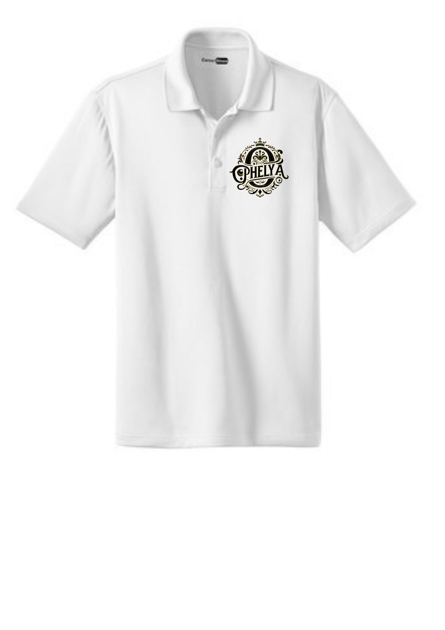 Ophelya Polo White Black and Gold Crown Pocket