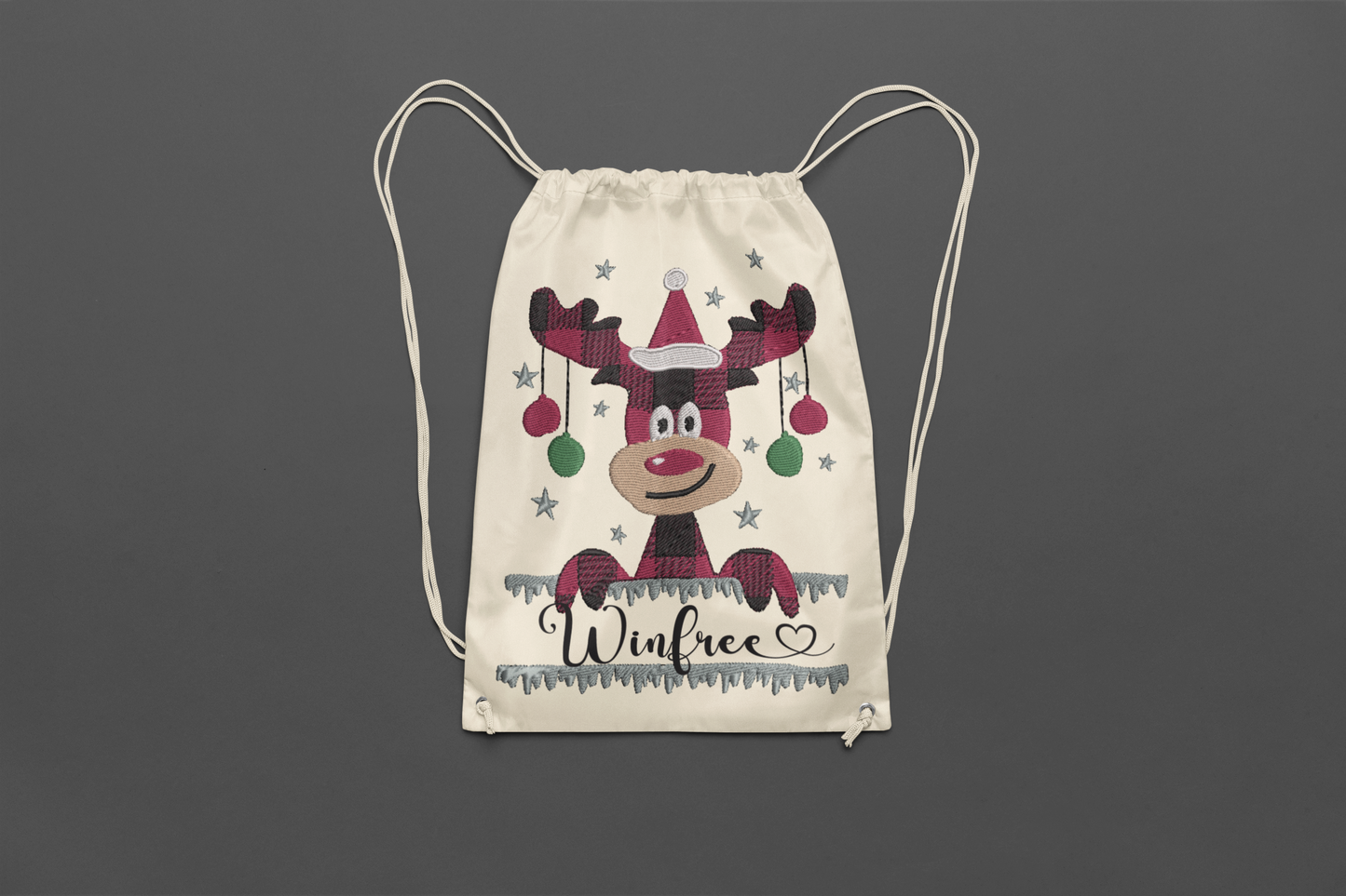 Reindeer Monogram Santa Bag