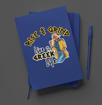 Rise and Grind Greek Yellow and Blue Journal/Pen Set
