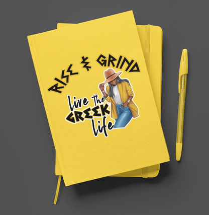 Rise and Grind Greek Yellow and White Journal/Pen Set