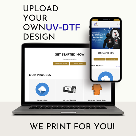 Custom UV-DTF Upload - Upload Your Designs or Gang Sheets