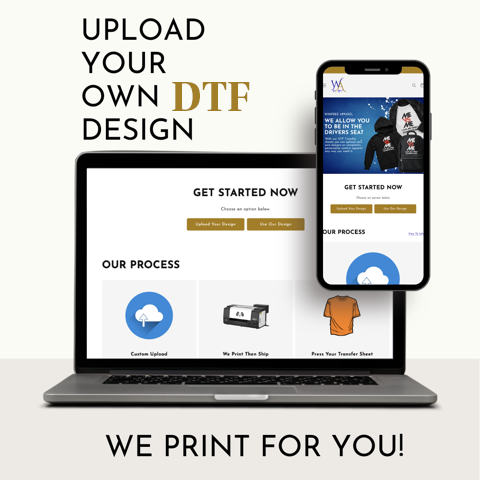 Custom DTF Upload - Upload Your Designs or Gang Sheets