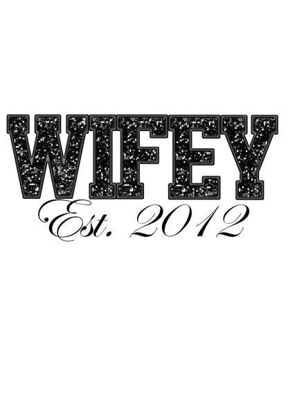 Wifey Faux Sequin Embroidery