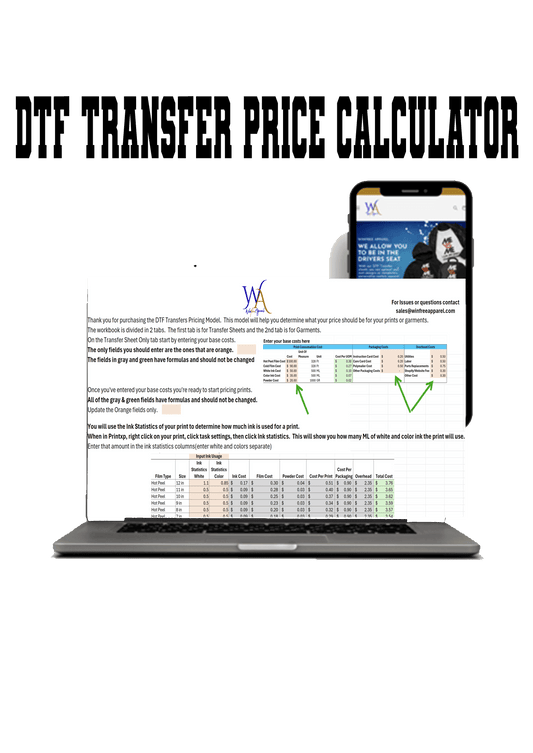 DTF Transfer & Shirt Price Calculator - Digital File