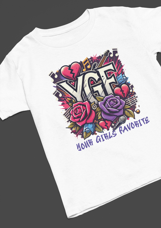 YGF White Purple Rose T-Shirt