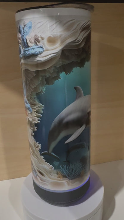 Dolphin 20oz Waterproof Speaker Tumbler