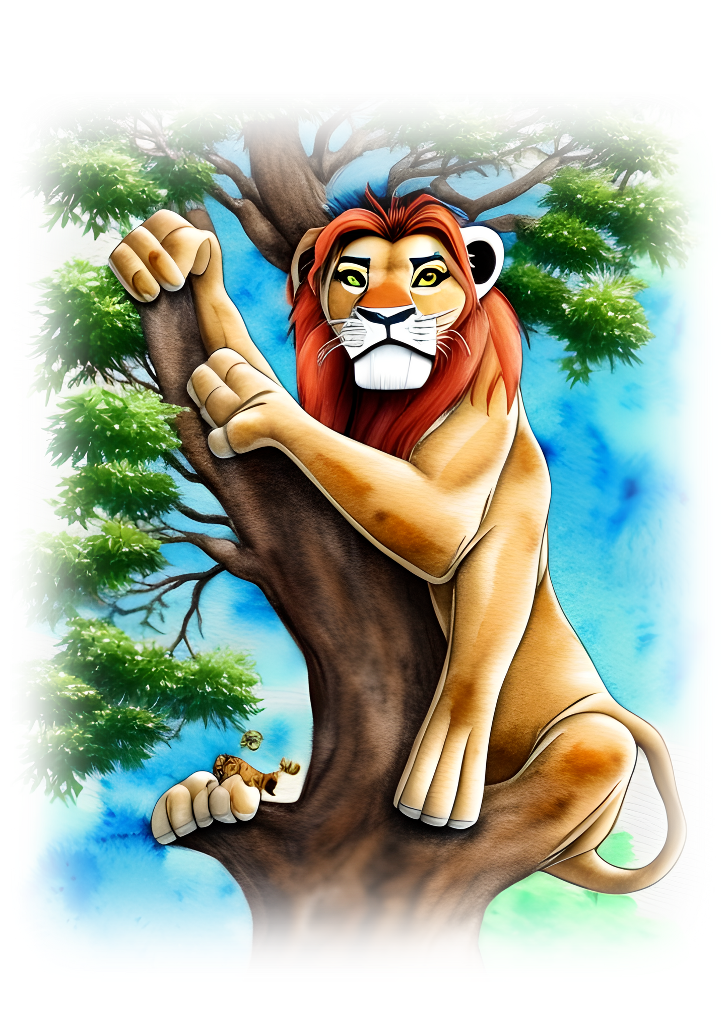 Lion in a tree